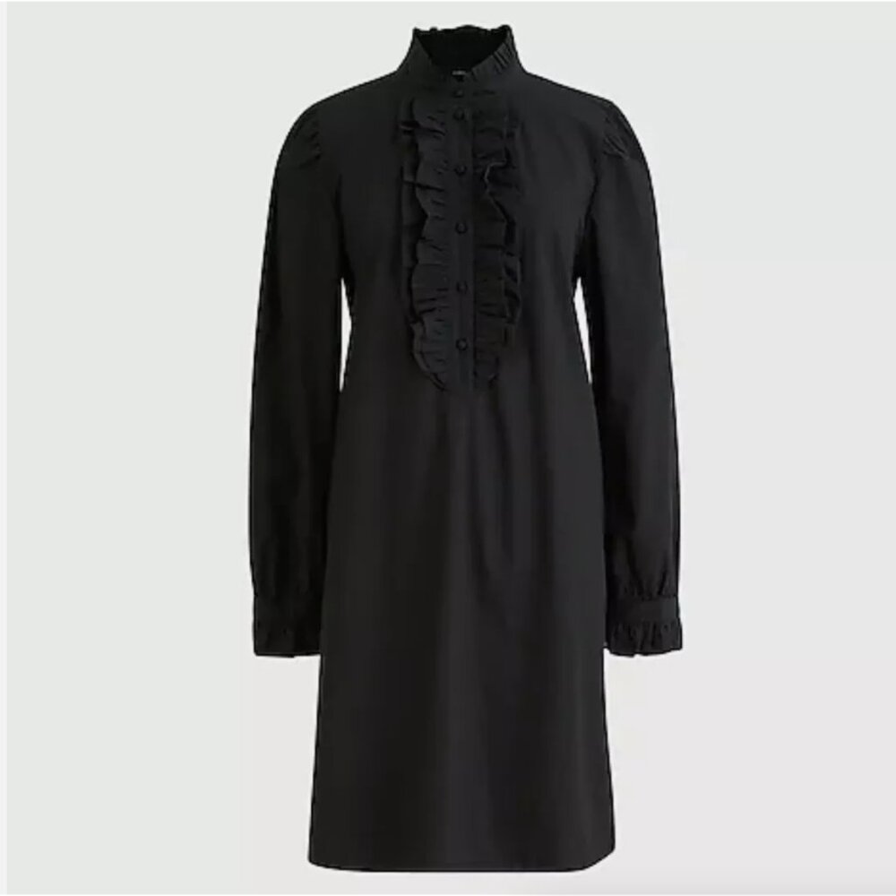 J.Crew Black Ruffle Front Dress Size XXS